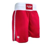 Playerz Short de boxe style IBA - Short de boxe élastique léger pour adultes et enfants pour plus de confort et de durabilité, idéal pour les entraînements, le sparring et les compétitions en rouge,