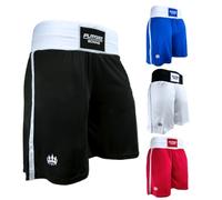 Playerz Short de boxe style IBA - Short de boxe élastique léger pour adultes et enfants pour plus de confort et de durabilité, idéal pour les entraînements, le sparring et les compétitions en rouge,