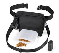 Playexen Sac Friandise pour Chien Lot de 3 Accessoires Chiens avec Pochette Friandise Chien Intérieur en Silicone 1000ml&2pcs Sac a Crottes&Sacoche Friandises Dressage Promenades Voyages Entraînement