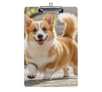 Playful Corgi Porte-bloc avec trou de suspension, 21,6 x 31,8 cm, porte-bloc standard A4 en acrylique ultra léger et incassable pour bureau, maison