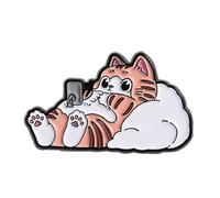 Playful Feline Brooch for Casual Outfits Alloy Chest Decoration Accessory Great Gift for Animal Lovers Corsage Pin