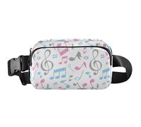 Playful Notes Sac banane antivol imperméable pour femme Motif notes ludiques Blanc 20,3 x 13,5 x 5,8 cm, Notes ludiques blanches, 8 x 5.3 x 2.3 inch, Drôle et mignon