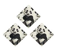 Playful Panda Lot de 3 désodorisants de voiture à suspendre en forme de losange pour voiture, maison, bureau Noir