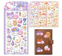 Playful Paw Dimension - Lot d'autocollants 3D - Feuilles d'impression animales - Kit de bricolage - Pour scrapbooking, fabrication de cartes, projet scolaire, décoration, , adolescents, adultes