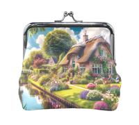 Playful Puppies Porte-monnaie multifonction avec bouton-pression ouvert Jaune 11,4 x 10,4 cm, Charmant cottage vert, one size, Charmant cottage vert