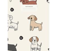 Playful Pups Notebook: This adorable notebook features a variety of happy and playful dogs on a clean and minimalist background.