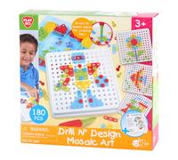 JOUET ENFANT PLAYGO ATELIER MOSAIQUE CREER ET VISSER 180 PIECES