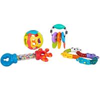 Playgro Coffret Cadeau d'Activité Hochet et Anneau de Dentition, 4 Pièces, Dès 6 Mois, Multicolore, 40197