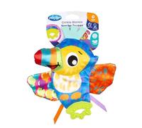 Playgro Crinkle Blankie Tamika Toucan, Doudou et Hochet Bébé d'Activités, Textures et Couleurs, avec Anneau de Dentition, à partir de 0mois, Cadeau Naissance