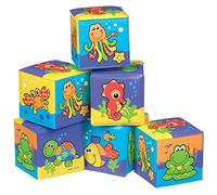 Playgro Cubes Souples pour le Bain, 6 Pièces, Avec des Animaux Multicolores, À partir de 6 Mois, Dimensions : 7 x 7cm, Multicolore, 40093