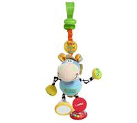 Playgro Dingly Dangly Clip Clop, Jouet d’Éveil - Peluche Interactive Multisensorielle avec Hochets, Couleurs Contrastées, Clip pour attacher à la poussette et emporter partout