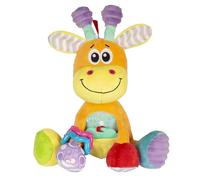 Playgro Peluche d'Activités Girafe, Jouet d'Activités, Dès la Naissance, Sans BPA, Discovery Friend Giraffe, Orange/Multicolore, 40155