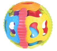 Playgro Shake Rattle & Roll Ball, Balle Sensorielle avec Hochet Intégré | Textures à Explorer et Couleurs Vives | Jouet d’Éveil pour le Développement Sensoriel et la Motricité | Dès 6 Mois