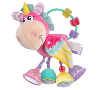 Playgro - Unicorn Activity Rattle, jouet en peluche doux pour bébés, à partir de 3 mois, hochets et jouets de dentition, jouet sensoriel non toxique, hochet en peluche