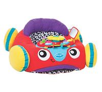 Playgro Voiture en Peluche avec Module de Jeu interactif - Jouet pour bébé avec Volant Amovible - Doudou XXL - Grande Voiture en Peluche - Peluche pour bébé - Voiture bébé - Rouge