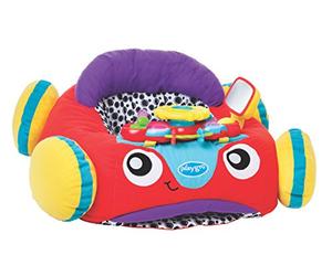 Playgro Voiture en Peluche avec Module de Jeu Interactif - Jouet pour bébé - Grande Voiture en Peluche - Rouge