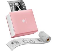 PlayGround® Mini Imprimante avec Bluetooth et 1 Rouleaux d'Étiquettes - Imprimante Thermique Portable pour Smartphone - Idéale pour Études, Notes, Images, Photos et Journaux