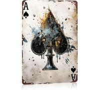 Playing Card Ace of Spades Tin Sign 8 X 12 in