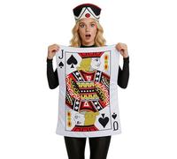 Playing Card Costume - Funny Split Shoulder Strap Outfit, Uniquely Shaped Attire, Unisex Las Vegas Tunic Fancy Dress Uniform | Blackjack Dealer Clothes for Stage Performance Theatre Event Show Club