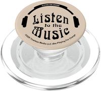 Playing for Change Listen to The Music Logo Noir PopSockets PopGrip pour MagSafe