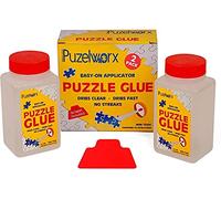 Playkidiz PuzzleWorx Applicateur de Colle pour Puzzle Facile à Utiliser, Lot de 2, Transparente Non Toxique Colle Puzzle 1000 pièces de 4,2 oz Chaque Bouteille (8,4 au Total)