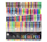 Playkidiz Stylos Gel, Stylos de Couleur a Pointe Fine, Parfaits pour Les Livres a Colorier pour Enfants et Adultes, Pack de 100 Couleurs Néon et Pastel, Griffonnage, Dessin Amusant