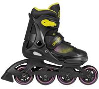 Playlife Inline Skates Joker Yellow Glow, taille réglable, noir/jaune, pour enfants, roulement à billes ABEC 5, art. n° : 880263