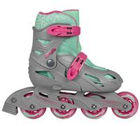 Playlife Inline Skates Riddler Graphite Grey, taille réglable, noir/vert/rose, pour enfants, roulement à billes ABEC 5, art. n° : 880266