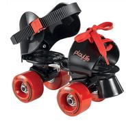 Playlife Sugar 880179 Patins à roulettes réglables pour Enfants, Roues 54 mm/80 A, roulement à Billes ABEC 5, Noir/Rouge