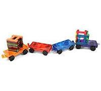 Playmags 20 Piece Train Set: Now With Stronger Magnets, Sturdy, Super Durable With Vivid Clear Color Tiles