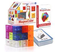 Playmags Brainy Cube avec Cartes de Défi Brainy Cube, Blocs de Construction pour Un Jeu Créatif Ouvert, Jouets Éducatifs pour Les Enfants À Partir de 3 Ans