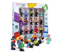 Playmags Ensemble de 15 Figurines magnétiques - Play People Parfait pour Les tuiles magnétiques - Jouets d'apprentissage STEM Enfants - Pack d'extension de tuiles magnétiques - Compatible