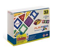 Playmags Ensemble De 32 Pi Ces De Carreaux Colorés Construction Magnétique Unique Primée Créativité Et Jouets De Construction Éducatifs Pour Enfants Approuvé Stem 32 Pi Ces