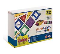 Playmags Ensemble de 32 pièces de Carreaux colorés, Construction magnétique Unique primée, créativité et Jouets de Construction éducatifs pour Enfants, approuvé STEM (32 pièces)