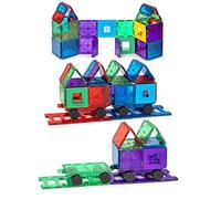 Playmags 50 Pièces Magnétique Tuiles Accessoire Set - Transparent Couleur Avec 4