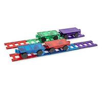 Playmags Jeu De Train Magnétique, 20 Blocs De Construction Magnétiques Coffret D'accessoires Comprenant 4 Trains, des Aimants Plus Puissants, des Jouets STEM pour Enfants
