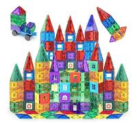 Playmags Magnetische Bausteine - Blocs De Construction Magnétiques Enfant Ensemble De 150 Mégas : Aimants Plus Puissants, Robustes, Super Durables avec des Carreaux De Couleur Clairs Et Transparents