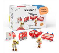 Playmais Classic Firetruck | 800 pièces | Kit de bricolage | Jouet naturel | Avec éponge, couteau de bricolage, 4 modèles de motifs | Végétalien, responsable et sûr | À partir de 3 ans