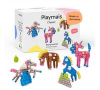 Playmais - Classic Ponyworld | 800 pièces | Kit de bricolage | Jouets en semoule de maïs, avec petite éponge, couteau de bricolage, 4 modèles | vegan et sans danger | à partir de 5 ans
