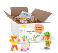Playmais - Eduline Large | 6 300 pièces | Kit de bricolage | Jouets en semoule de maïs, avec 6 petites éponges, 6 couteaux de bricolage, un livret d'instructions | à partir de 3 ans