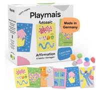 PlayMais – Kit de bricolage Cartes d'affirmation Mosaic – 2300 pièces, 6 modèles, avec éponge