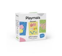 Playmais Mosaic Affirmation Cards - 2300 pièces - Kit de bricolage - Jouet naturel - Avec éponges - 6 modèles de motifs - Végétalien, responsable et sans danger pour les enfants et l'environnement - À