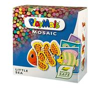 PlayMais MOSAIC Little Sea kit de loisirs créatifs pour filles et garçons à partir de 3 ans I plus de 2300 PlayMais & 6 modèles de mosaïques avec dauphin, tortue & co I stimule la créativité