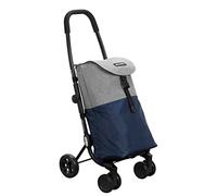 Playmarket Panier Pliable Playmarket Go Four, Quatre Roues, Bleu et Gris