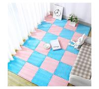 Playmat Lot de 10 Dalles Moquette emboîtables Multicolores 30,5 x, cm,Carrés de Mousse pour Tapis(Blue+Pink)