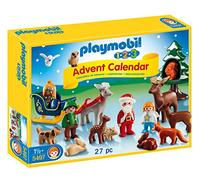 Playmobil 1.2.3-5497 - Calendrier De L'avent - 1.2.3 Père Noël Et Les Animaux De La Forêt