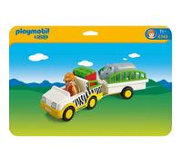 PLAYMOBIL 1.2.3. 6743 Gardien Véhicule Rhinocéros