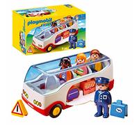 Playmobil 1.2.3 6773 Autocar de Voyage - avec Quatre Personnages, Un véhicule et des Accessoires - Mes Premiers Apprendre en s'amusant - pour Les Tout-Petits 18-36 Mois