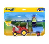 Playmobil 1.2.3 Fermier avec tracteur et remorque