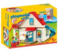 Playmobil 1.2.3 70129 Maison familiale - avec Trois Personnages, Une Maison et des Accessoires - Mes Premiers Apprendre en s'amusant - pour Les Tout-Petits 18-36 Mois